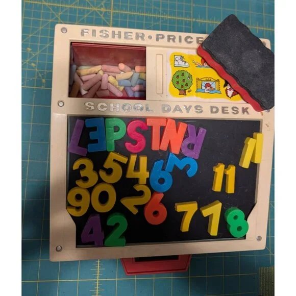 Fisher-Price School Days Desk Vintage Educational Toy Magnetic Letters Numbers - Picture 7 of 13